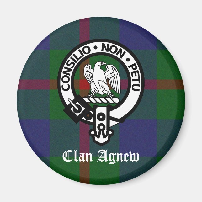 Clan Agnew Tartan Crest Magnet (Front)