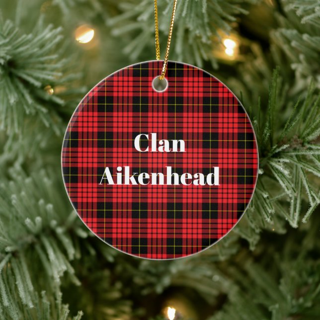 Clan Aikenhead Tartan Ceramic Ornament (Tree)
