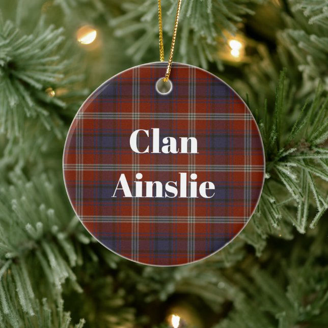 Clan Ainslie Ancient Tartan Ceramic Ornament (Tree)