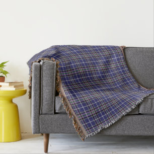 Clan Alexander Tartan Blue and Purple Plaid Throw Blanket