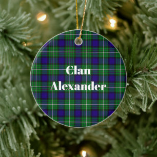 Clan Alexander Tartan Ceramic Ornament
