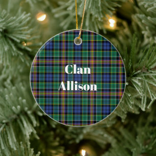 Clan Allison Tartan Ceramic Ornament