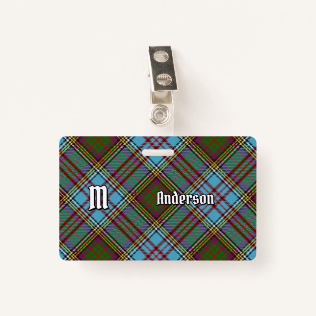 Clan Anderson Badge Tartan (Devant avec clip)