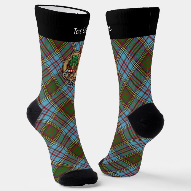 Clan Anderson Crest over Tartan Socks (Angled)