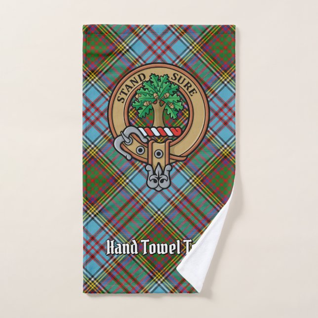 Clan Anderson Crest sur Tartan (Serviette à main)