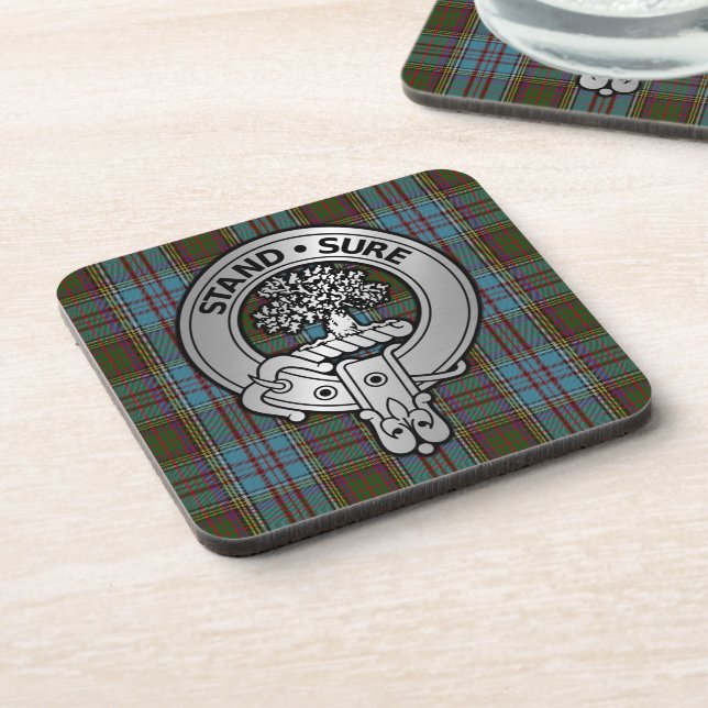 Clan Anderson Crest & Tartan Coaster (Left Side)