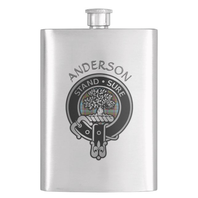 Clan Anderson Crest & Tartan Flask (Front)