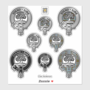 Clan Anderson Crest & Tartan Sticker