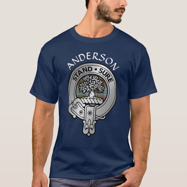 Clan Anderson Crest & Tartan T-Shirt (Front)