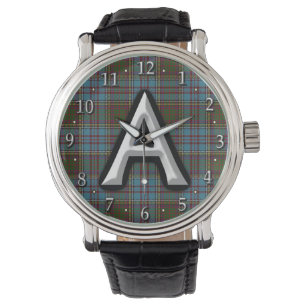 Clan Anderson Letter A Monogram Tartan Watch