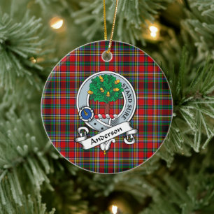 Clan Anderson Of Arbrake Badge Tartan Plaid Ceramic Ornament