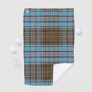 Clan Anderson Plaid Tartan Teal Brown Check Golf Towel