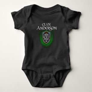 Clan Anderson Scottish Family Crest Tartan Baby  Bodysuit
