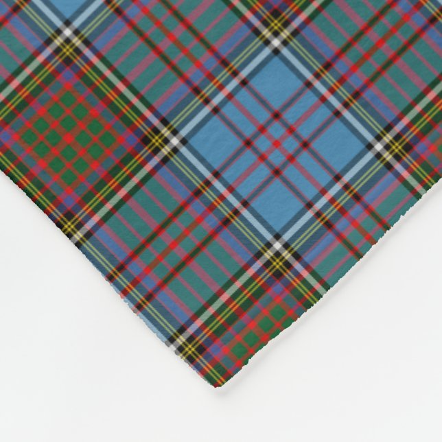 Clan Anderson Scottish Tartan Plaid Pattern Fleece Blanket (Corner)