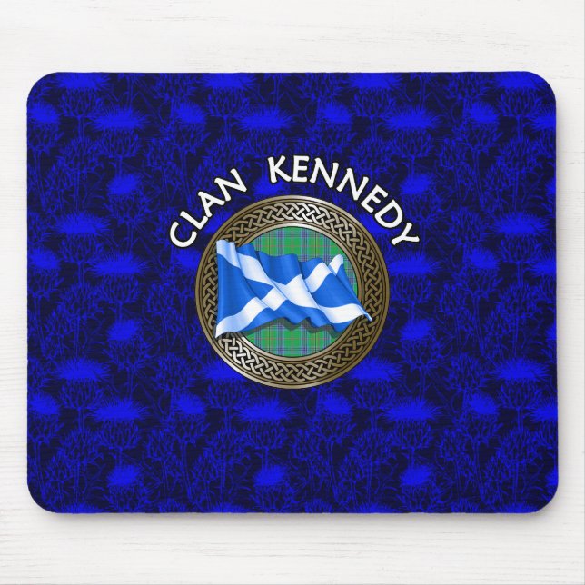 Clan Anderson Tartan Knot & Flag Mouse Pad (Front)