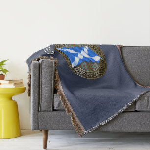 Clan Anderson Tartan Knot & Flag Throw Blanket