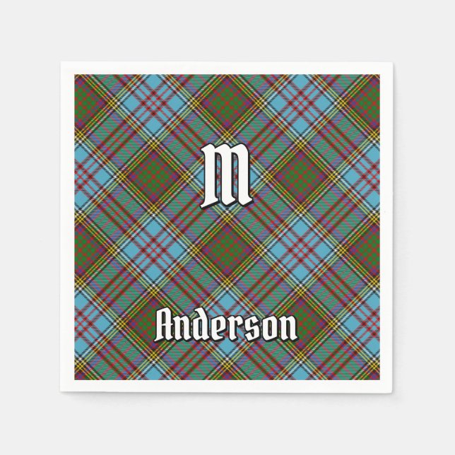 Clan Anderson Tartan Napkins (Front)