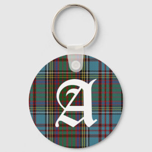 Clan Anderson Tartan Plaid Monogram  Keychain