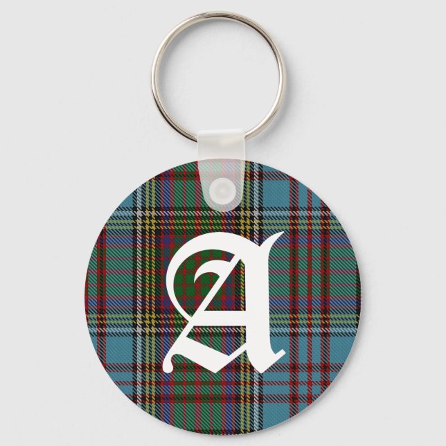 Clan Anderson Tartan Plaid Monogram  Keychain (Front)
