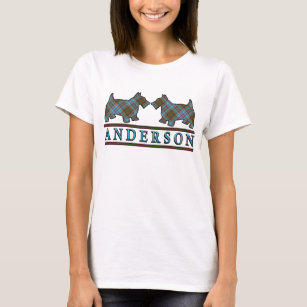 Clan Anderson Tartan Scottie Dogs T-Shirt