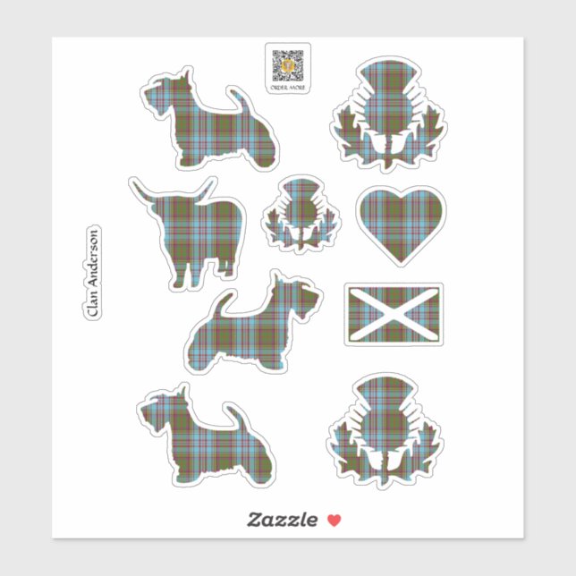 Clan Anderson Tartan Sticker (Sheet)