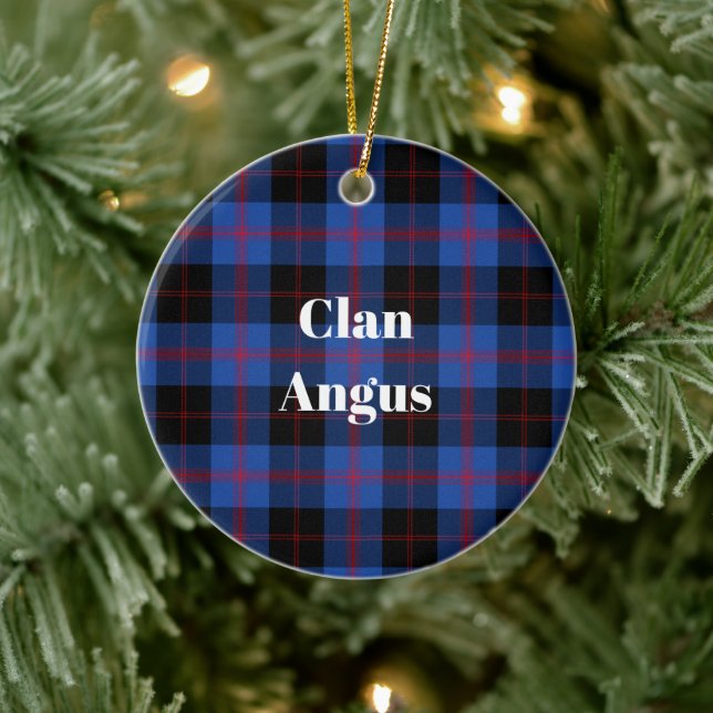 Clan Angus Modern Tartan Ceramic Ornament (Tree)