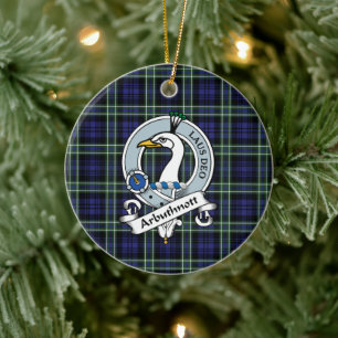Clan Arbuthnot Badge Tartan Plaid Ceramic Ornament