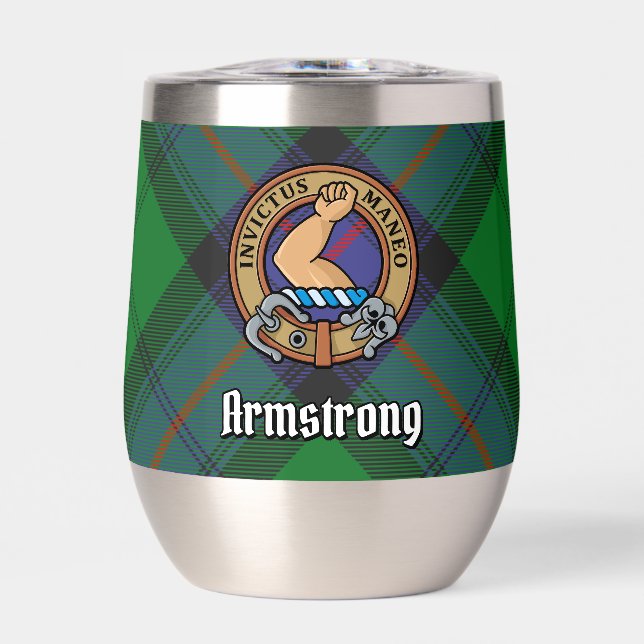 Clan Armstrong Crest over Tartan (Front)