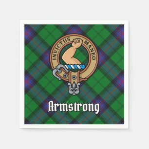 Clan Armstrong Crest over Tartan Napkin