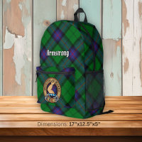Clan Armstrong Crest over Tartan