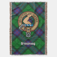 Clan Armstrong Crest over Tartan