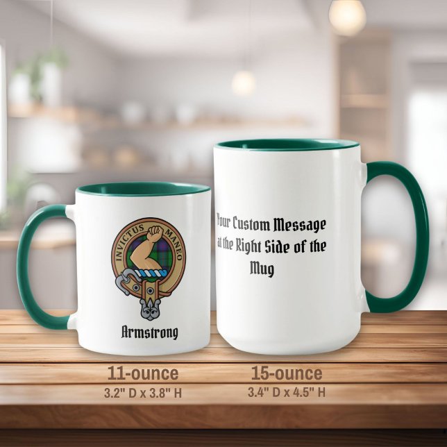Clan Armstrong Crest sur la chasse Tartan Mug (Créateur téléchargé)