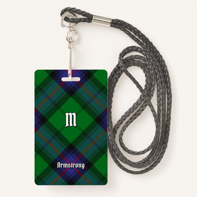 Clan Armstrong Hunting Tartan Badge (Front with Lanyard)
