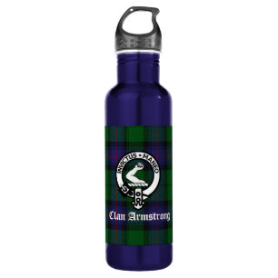 Clan Armstrong Tartan & Crest Badge 710 Ml Water Bottle