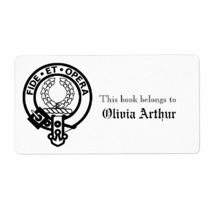 Clan Arthur Crest Personalized Book Belongs To