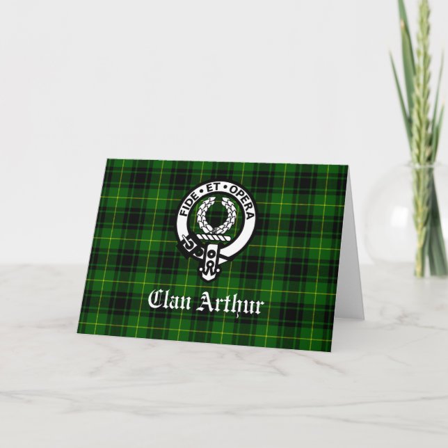 Clan Arthur / MacArthur Crest and Tartan Card (Front)