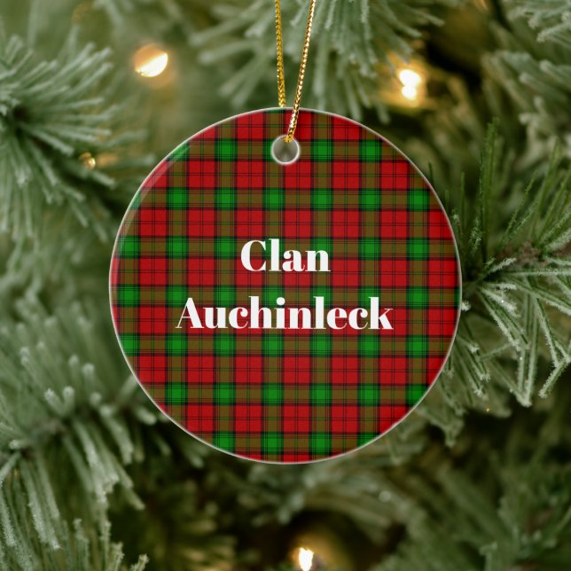 Clan Auchinleck Tartan Ceramic Ornament (Tree)