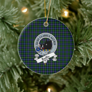 Clan Baillie Hunting Badge Tartan Plaid Ceramic Ornament