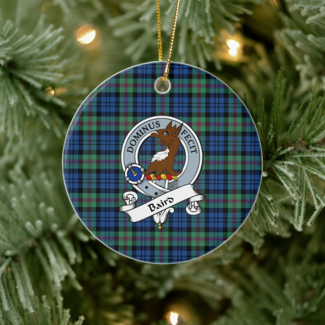 Clan Baird Ancient Badge Tartan Plaid Ceramic Ornament (Tree)