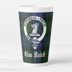 Clan Baird Crest Badge & Tartan Latte Mug