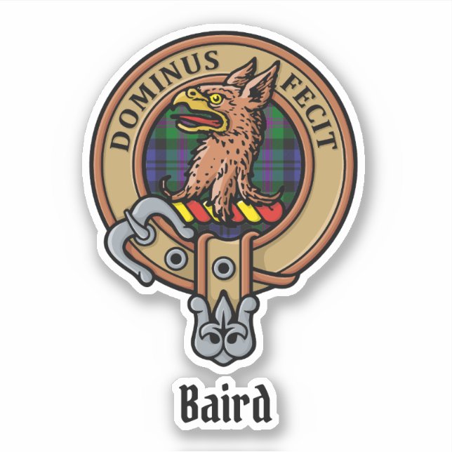 Clan Baird Crest over Tartan (Front)