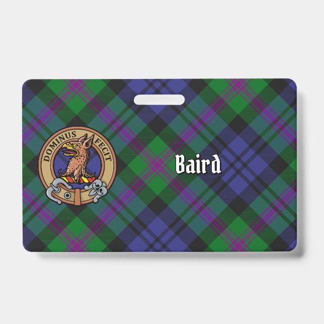 Clan Baird Crest over Tartan Badge (Front)