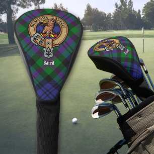 Clan Baird Crest over Tartan Golf Head Cover