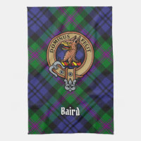 Clan Baird Crest over Tartan