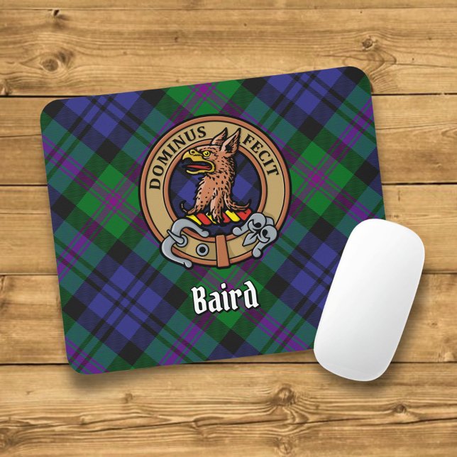 Clan Baird Crest over Tartan Mouse Pad (Creator Uploaded)