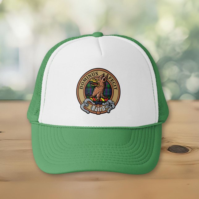 Clan Baird Crest over Tartan Trucker Hat (Creator Uploaded)