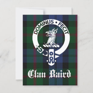 Clan Baird Crest Tartan Greeting Card