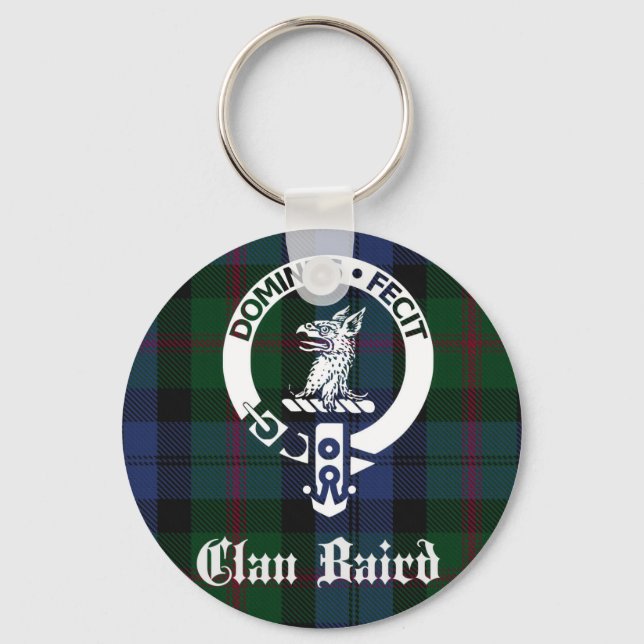 Clan Baird Crest Tartan Keychain (Front)