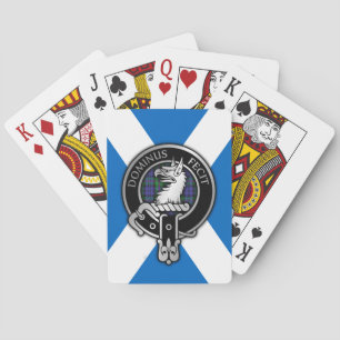 Clan Baird Crest & Tartan on Saltire Bicycle Playi Playing Cards