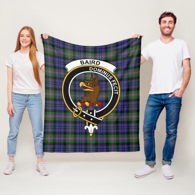 Clan Baird Modern Tartan Plaid Fleece Blanket (In Situ)